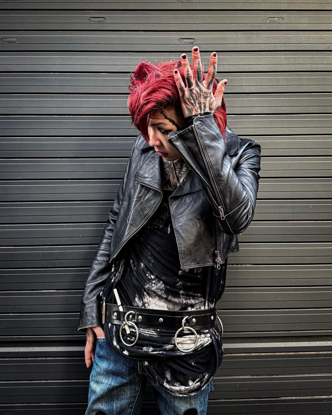 Crop Leather Rider Jacket 상품이미지1