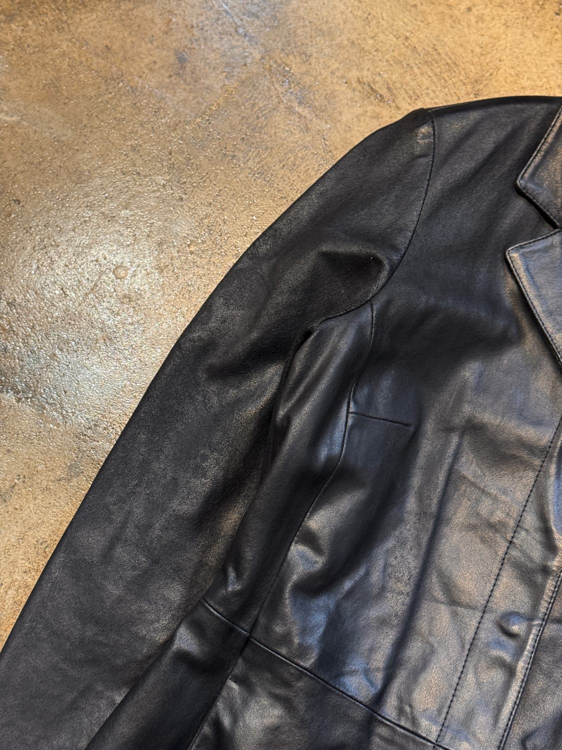 44-55 ) BENETTON Leather Flare Coat 상품이미지6