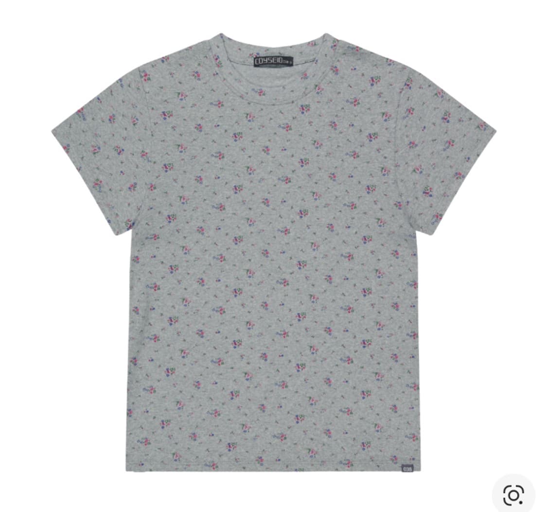 코이세이오 038 플라워 플레인 티셔츠 멜란지 그레이 상품이미지1