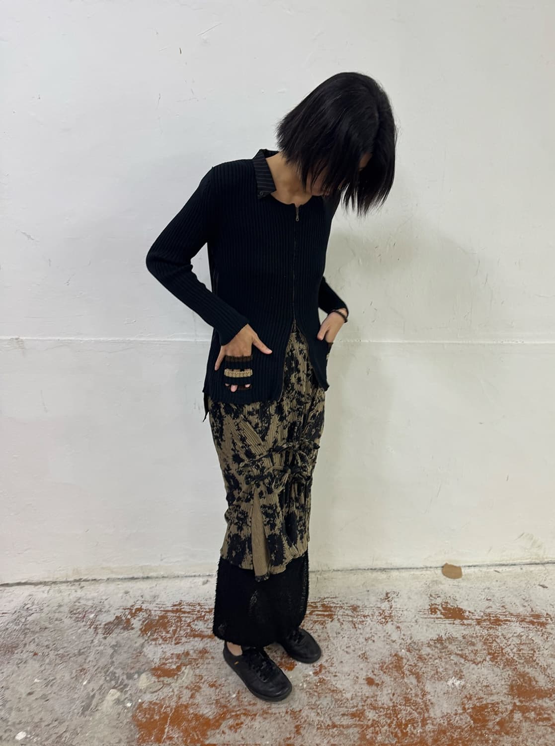 COP COPINE Rib Knit Sweater Zipp 상품이미지1