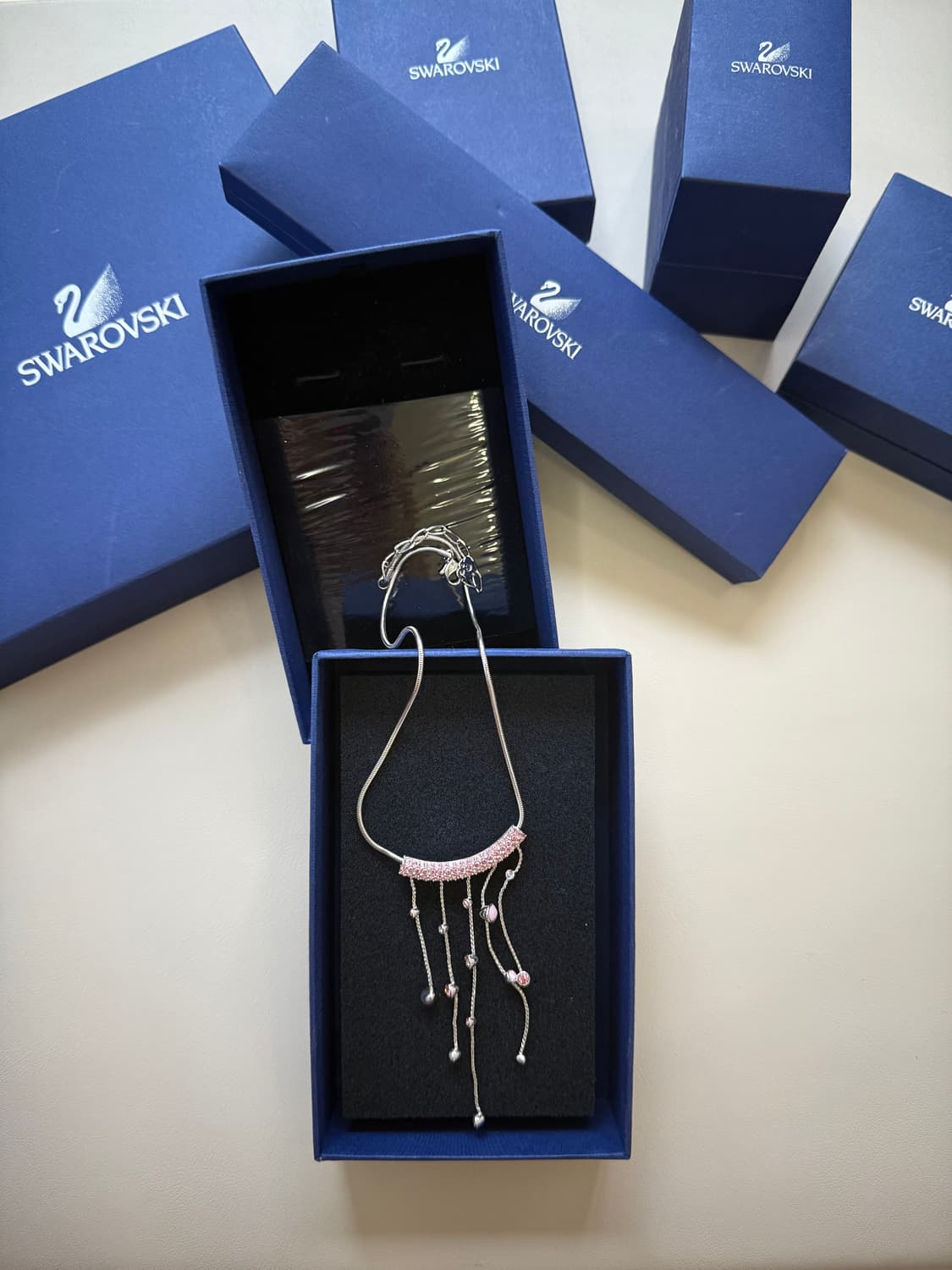 스와로브스키 핑크 드롭 네크리스 실버 목걸이 은 금 골드 다이아 크리스탈 상품이미지2