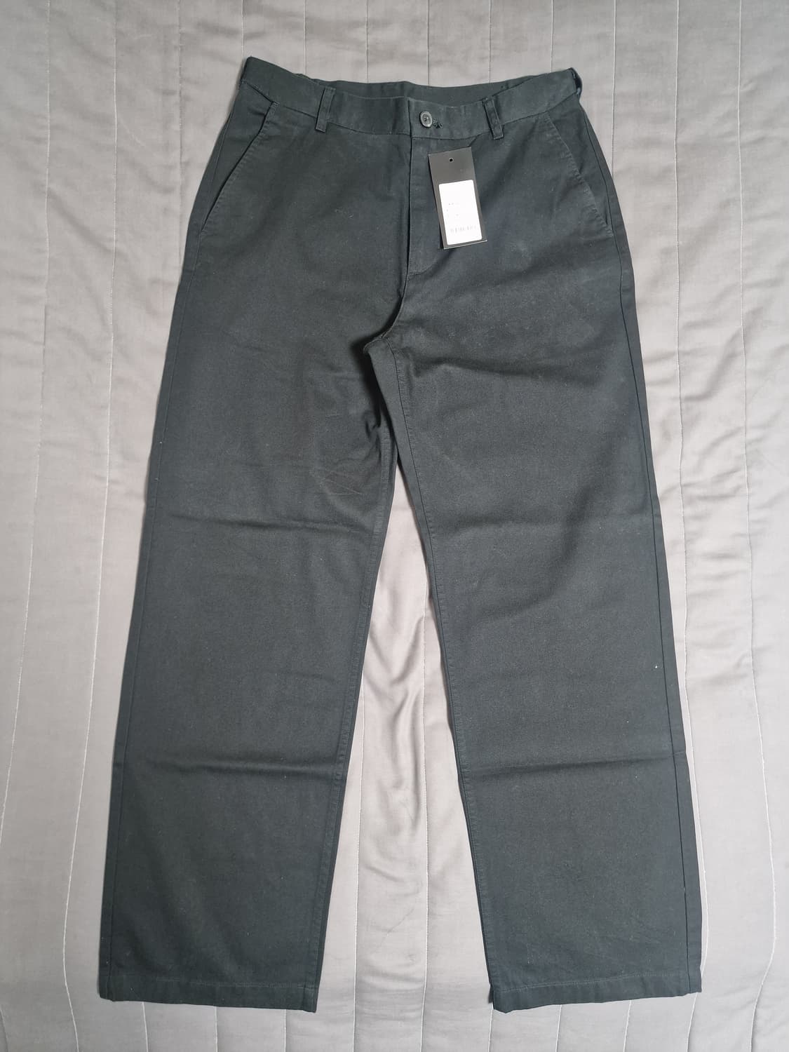 새제품) 무탠다드 레귤러 핏 히든 밴딩 치노 팬츠 블랙 상품이미지5