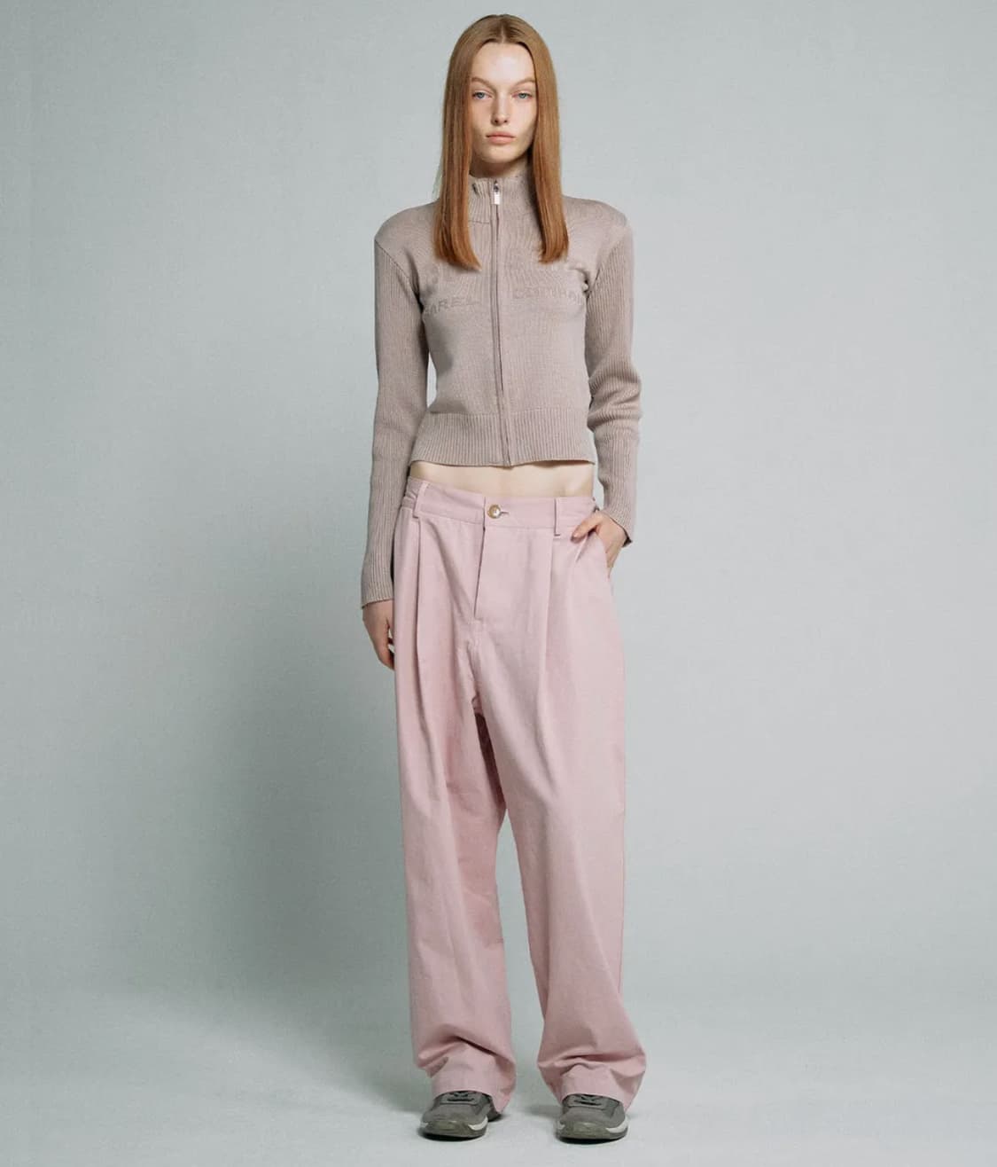 스컬프터 니트집업 더스티핑크 sculptor 22fw 상품이미지4