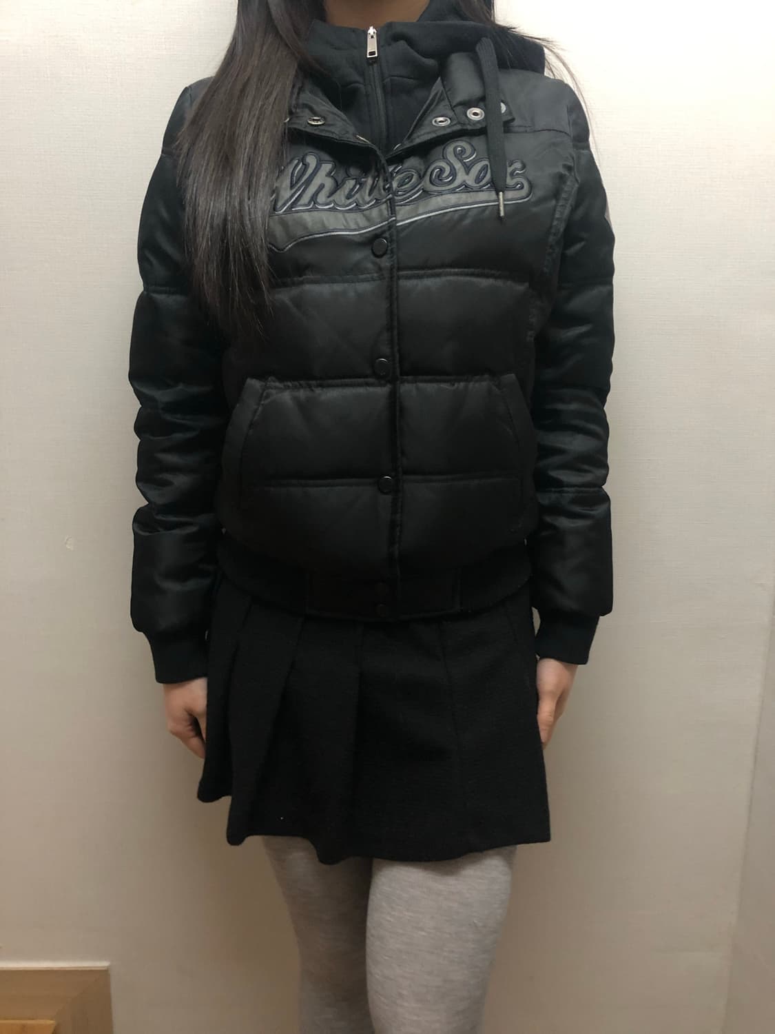 빈티지 mlb 블랙 펑크 후드 점퍼 상품이미지1