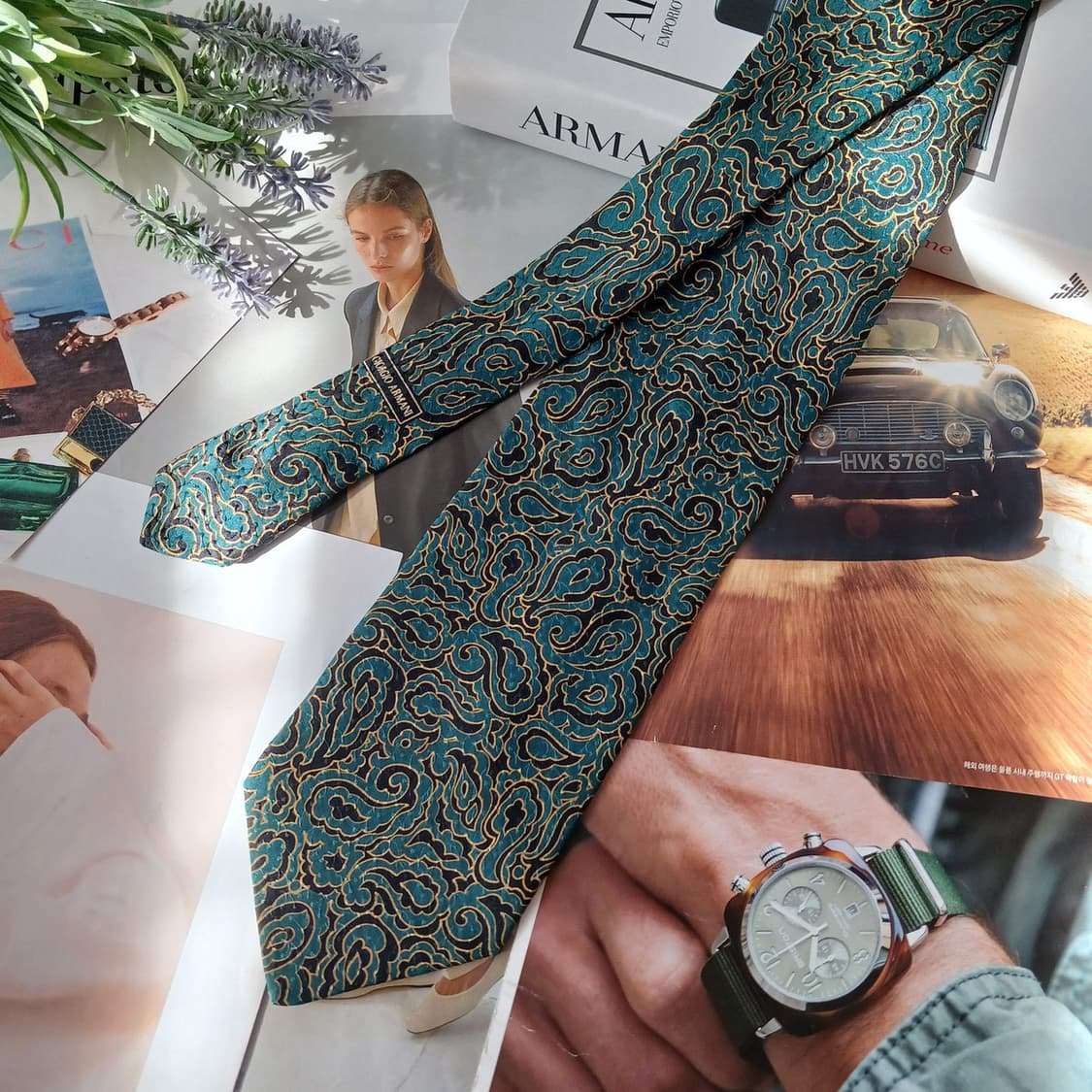 조르지오 아르마니 실크 페이즐리 넥타이 9.9cm A+등급 A19332
 상품이미지5