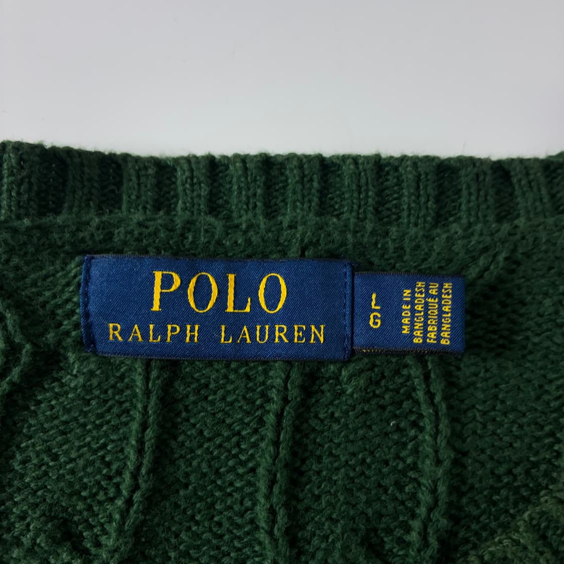 Polo  폴로 랄프로렌 자수 코튼 그린 꽈배기 니트  상품이미지4