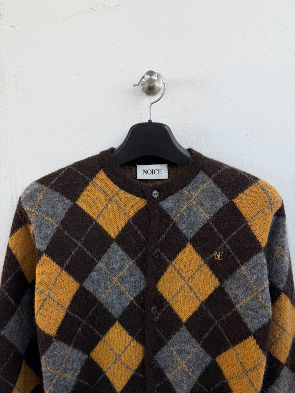 노이스 아가일 패턴 모헤어 가디건  상품이미지2