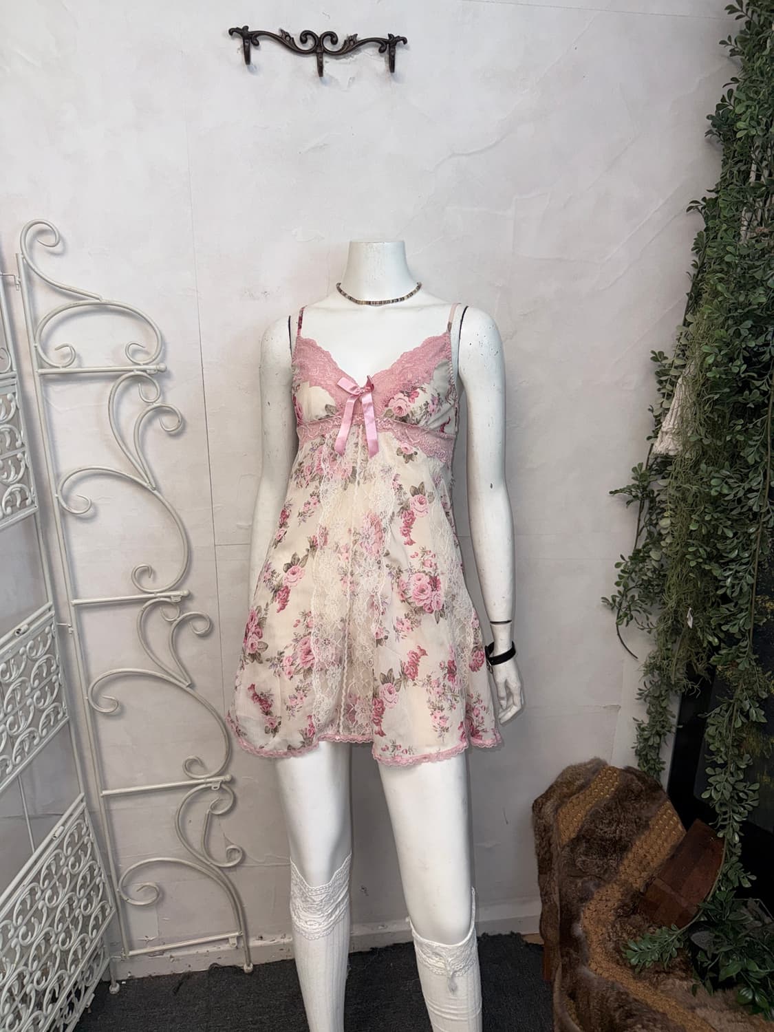 Eblin pink rose fairy lace slip ops 상품이미지6