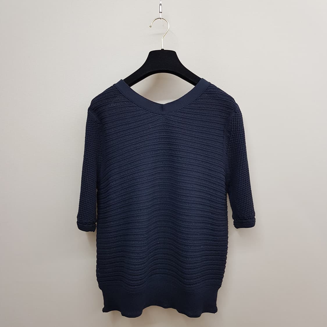 한섬 마인 2022 버튼 디테일 하프 슬리브 니트 F사이즈 상품이미지4