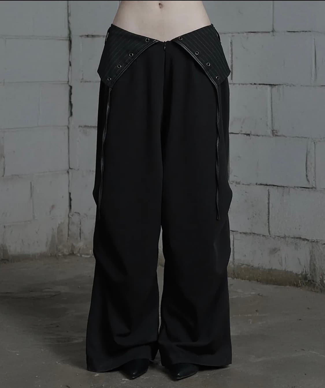 에트오소메 슬랙스 Wide Slacks (Black) 상품이미지1