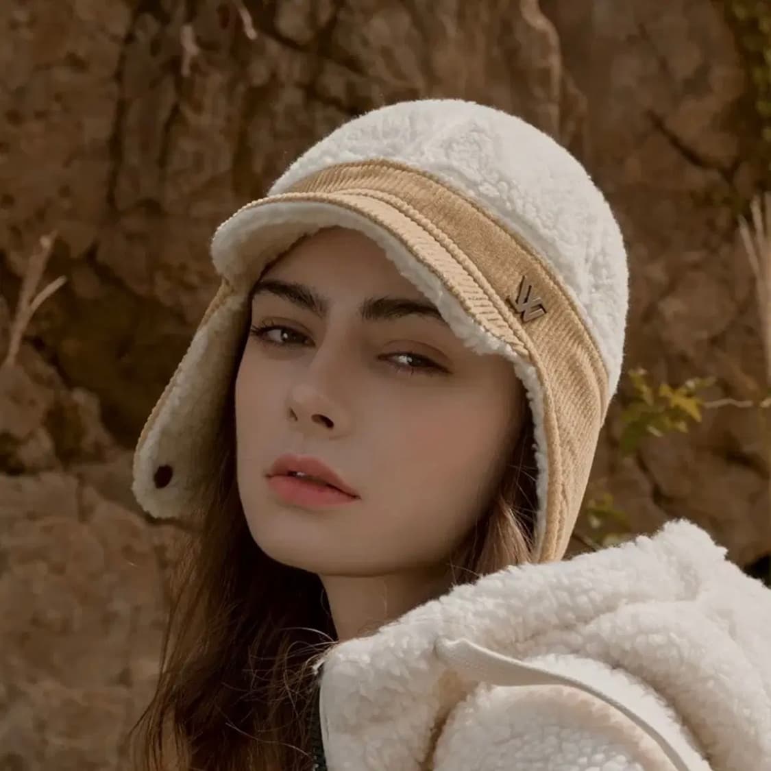 화이트샌즈 코듀로이 후리스 이어머프캡 상품이미지2