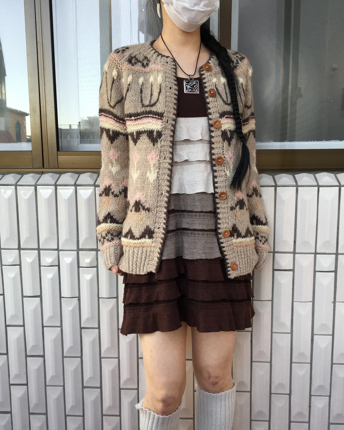 Nordic pattern knit cardigan 상품이미지5