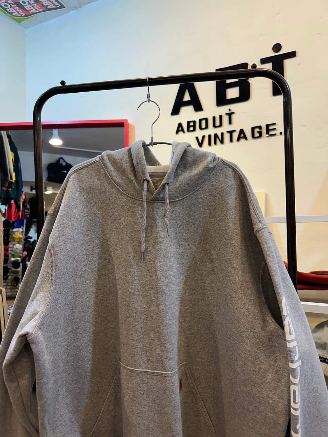 빅사이즈 칼하트 사이드 레터링 로고 후드티 그레이 2XL 상품이미지2