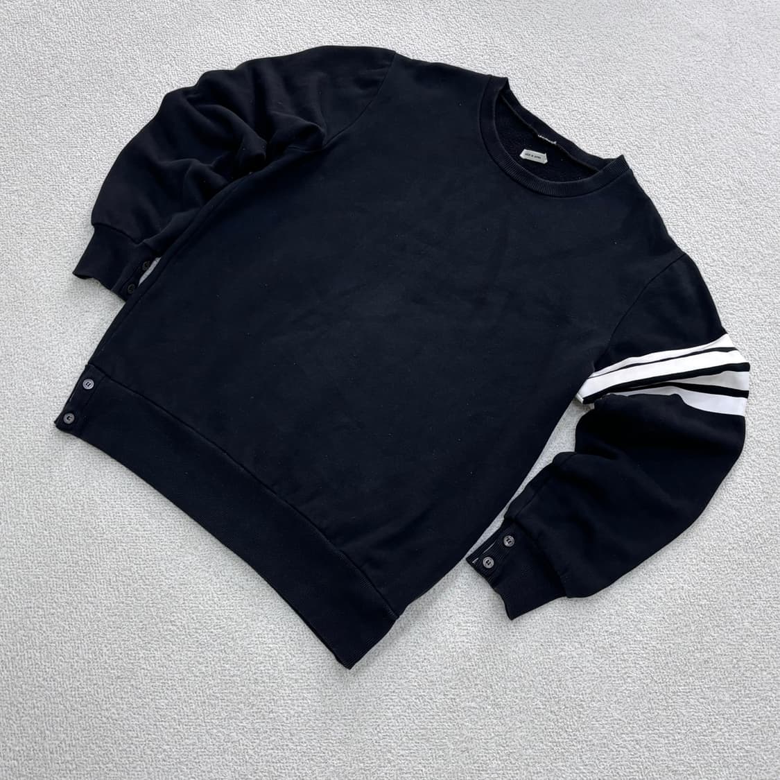 실측확인 빈티지 스트라이프 맨투맨 0326E 상품이미지1