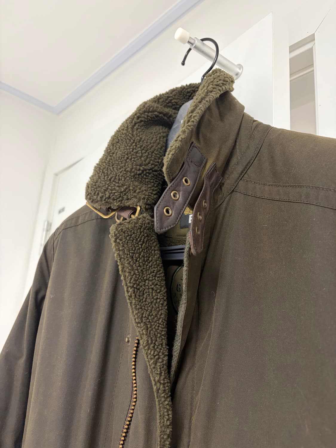 바버 그레이트코트 컬렉션 양털 catterick 자켓 무톤자켓 m 상품이미지6