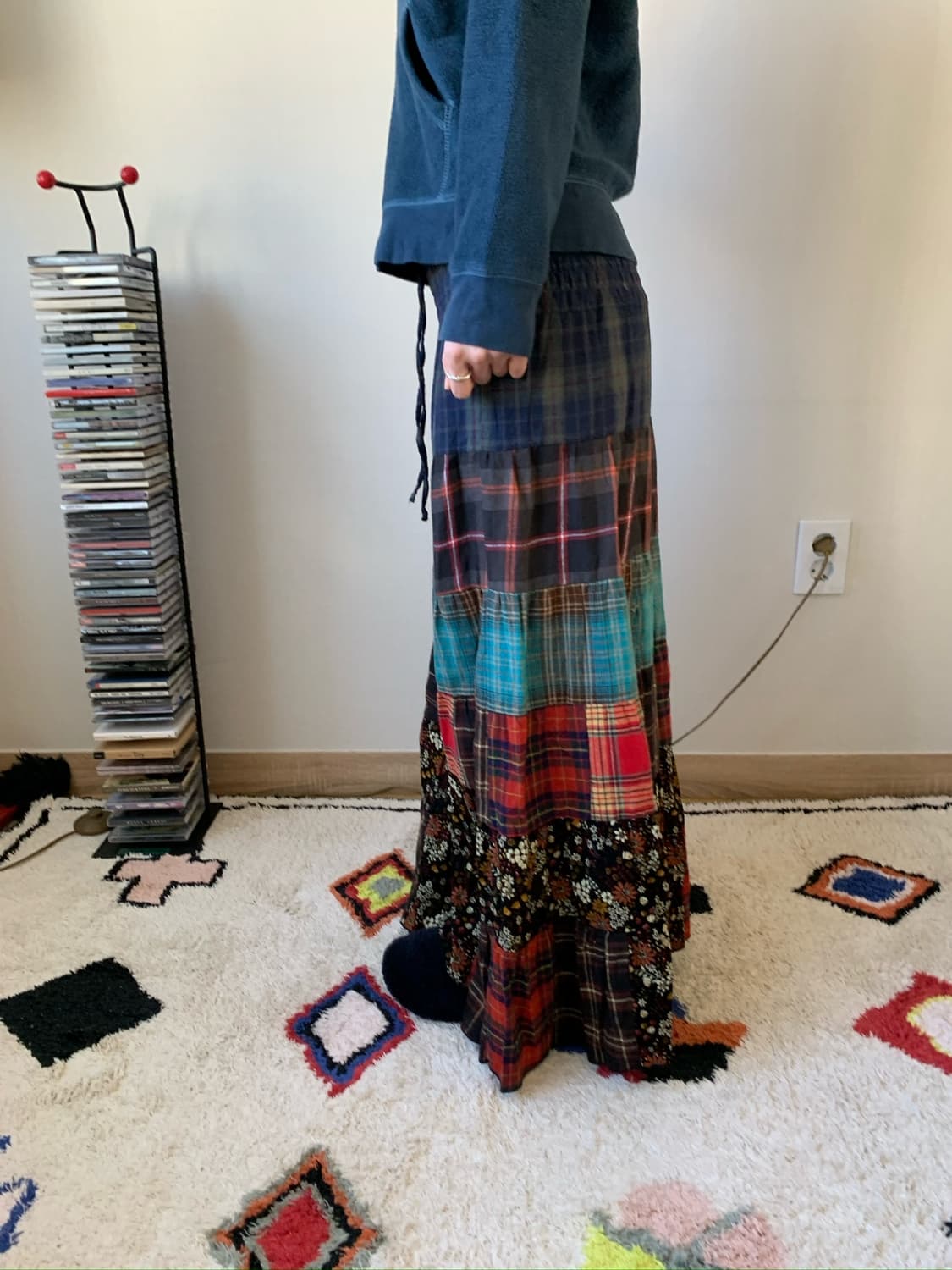 winter patchwork maxi skirt 상품이미지4