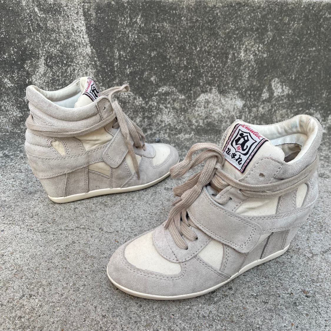 [36] ASH 베이지 스웨이드 웨지힐 스니커즈 (230) 상품이미지5