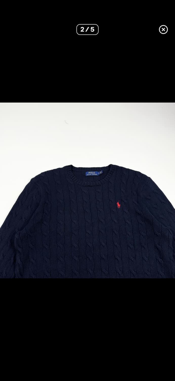 폴로 랄프로렌 클래식 케이블 니트 네이비 L 상품이미지2