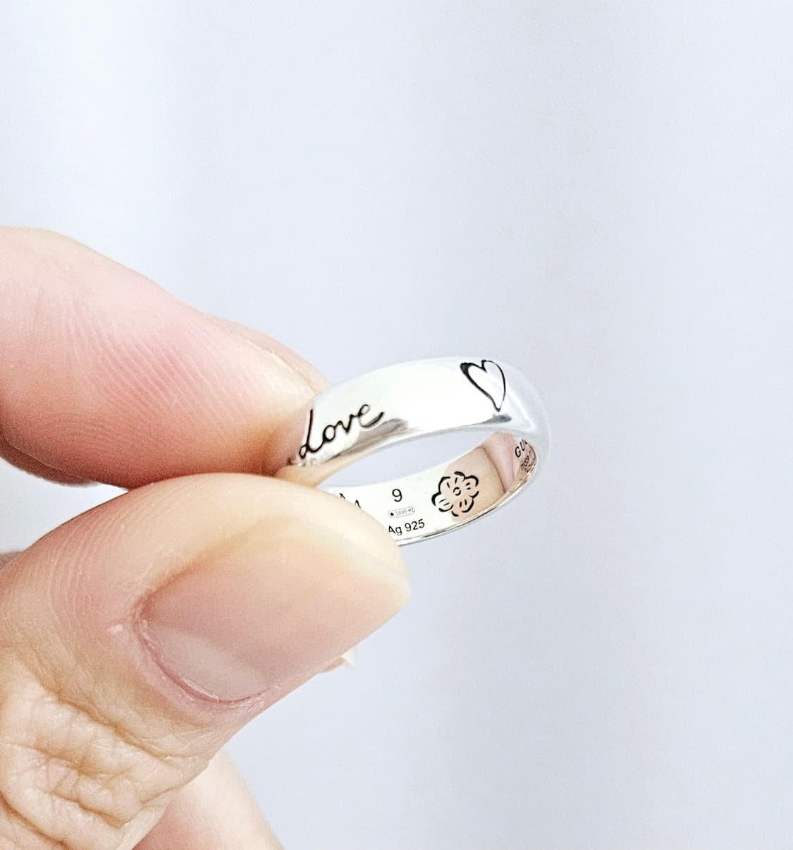 구찌 블라인드 포 러브 실버반지 9호 [정품/영수증포함] 상품이미지4