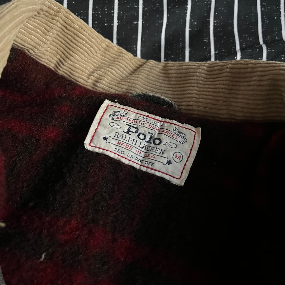 90s 폴로 덩가리 데님자켓 블랙 M 상품이미지5