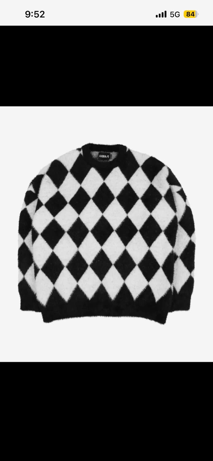 아조바이아조 Harlequin Check Oversized Sweater 상품이미지1