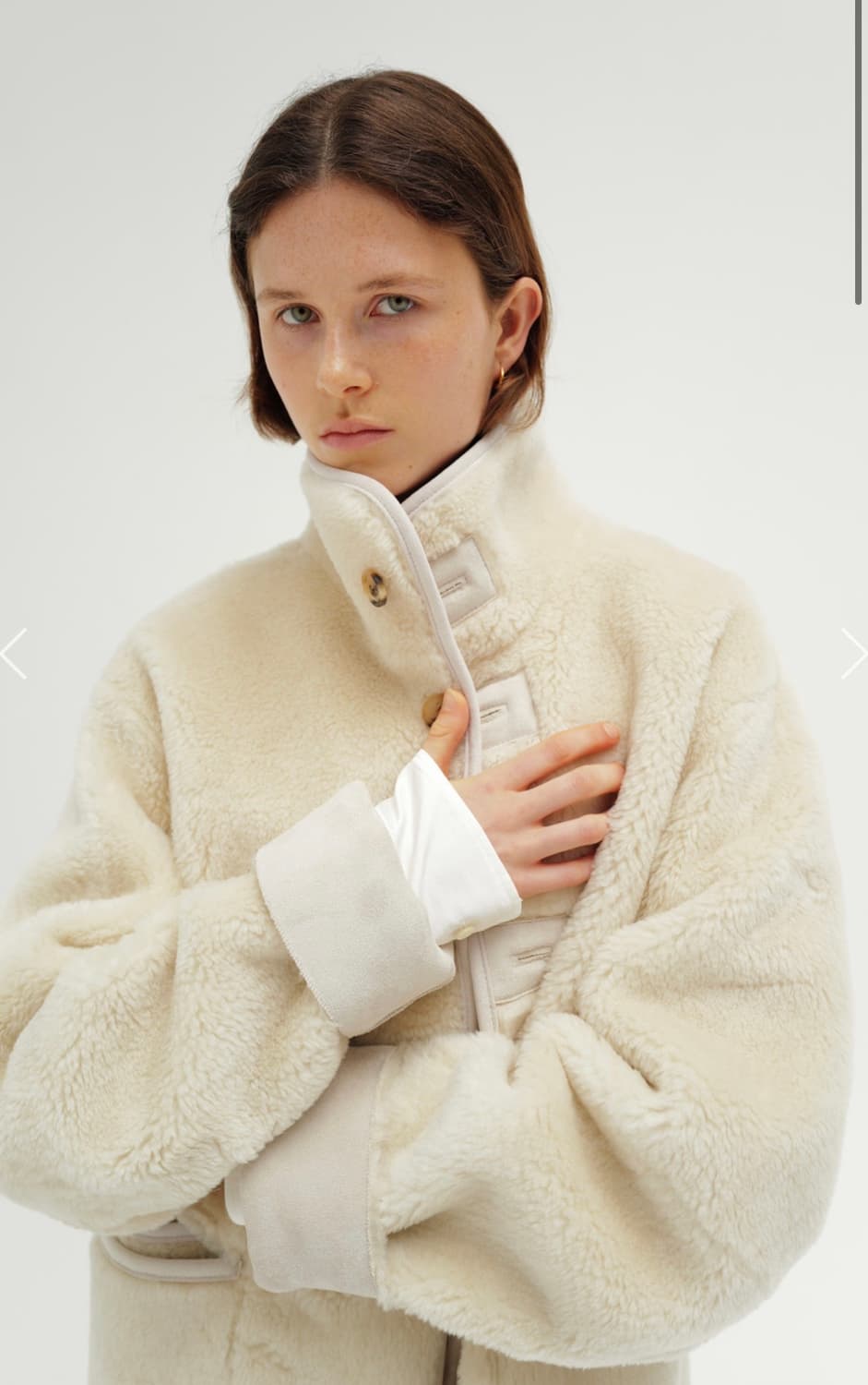 모노하 리버서블 시어링 코트 아이보리 상품이미지1