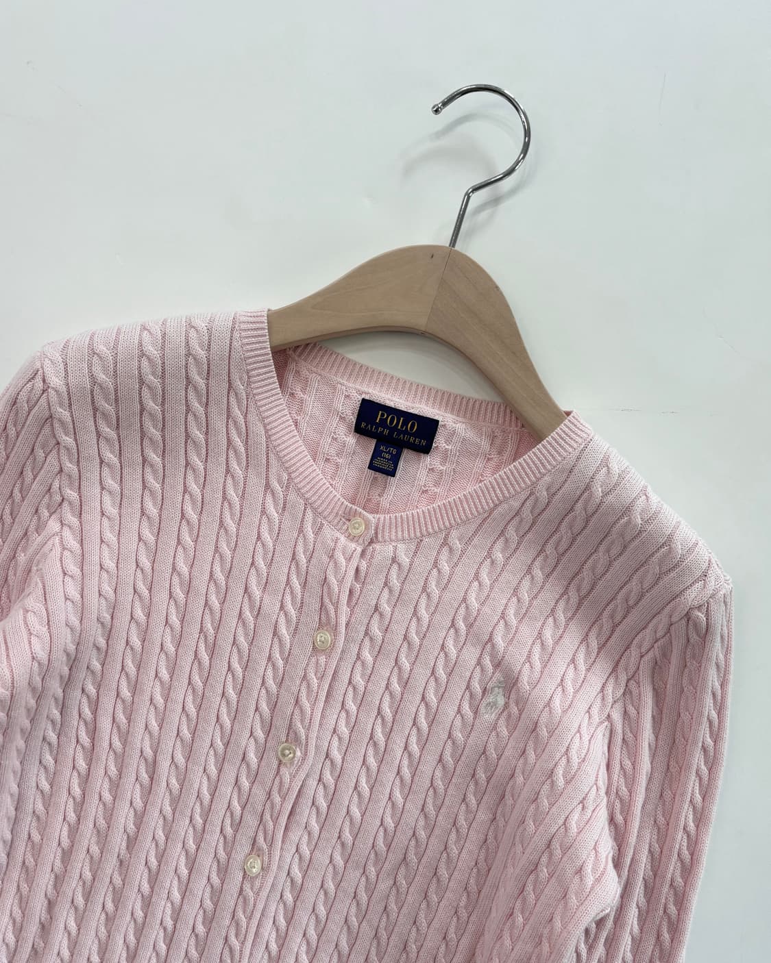 Polo 폴로 랄프로렌 걸즈 케이블 가디건 베이비핑크컬러 상품이미지5
