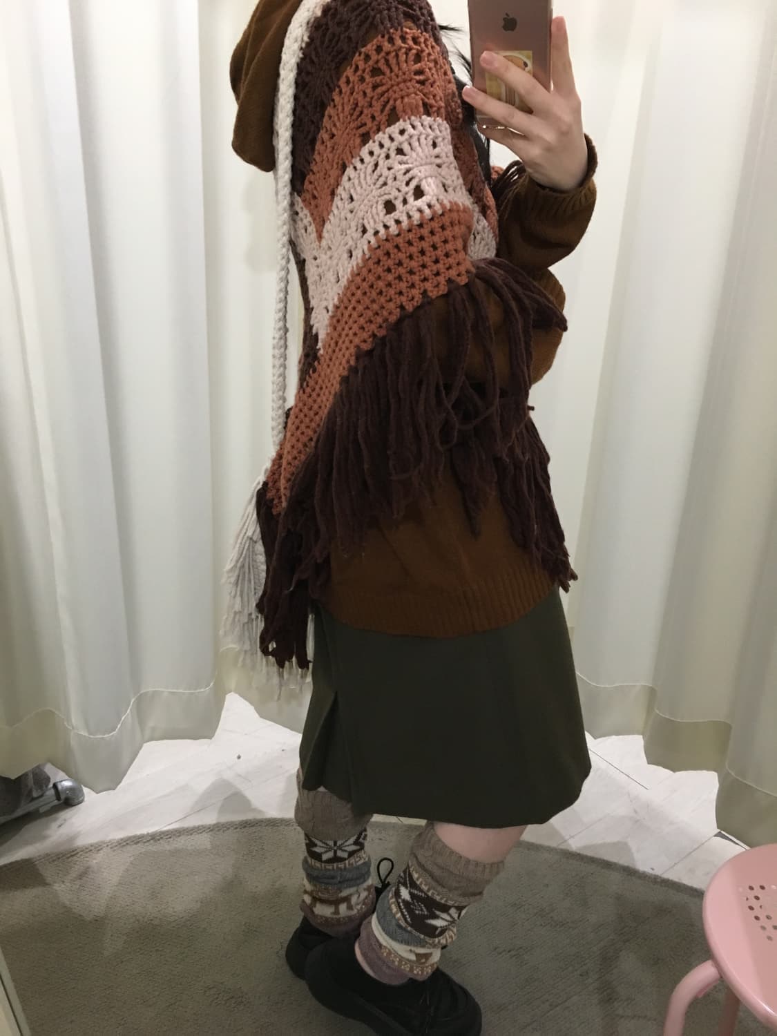 히피 모리 니트 후드 + 크로쉐 케이프 상품이미지6