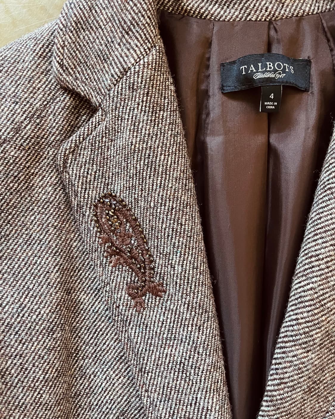 TALBOTS Jewelry & Embroidery Trim Jacket 상품이미지4