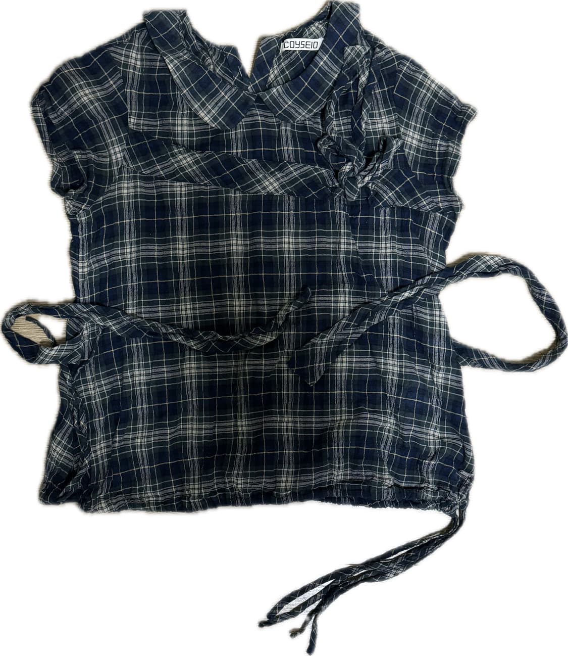 코이세이오 보우 체크 블라우스 상품이미지3