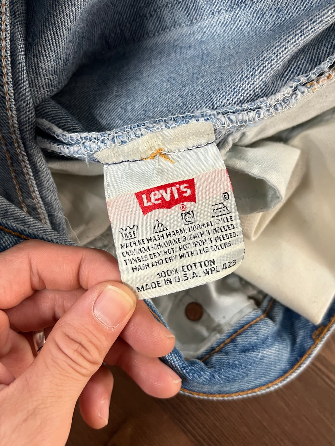 90s USA Levis 리바이스 501 스트레이트 연청 데님 팬츠 상품이미지7