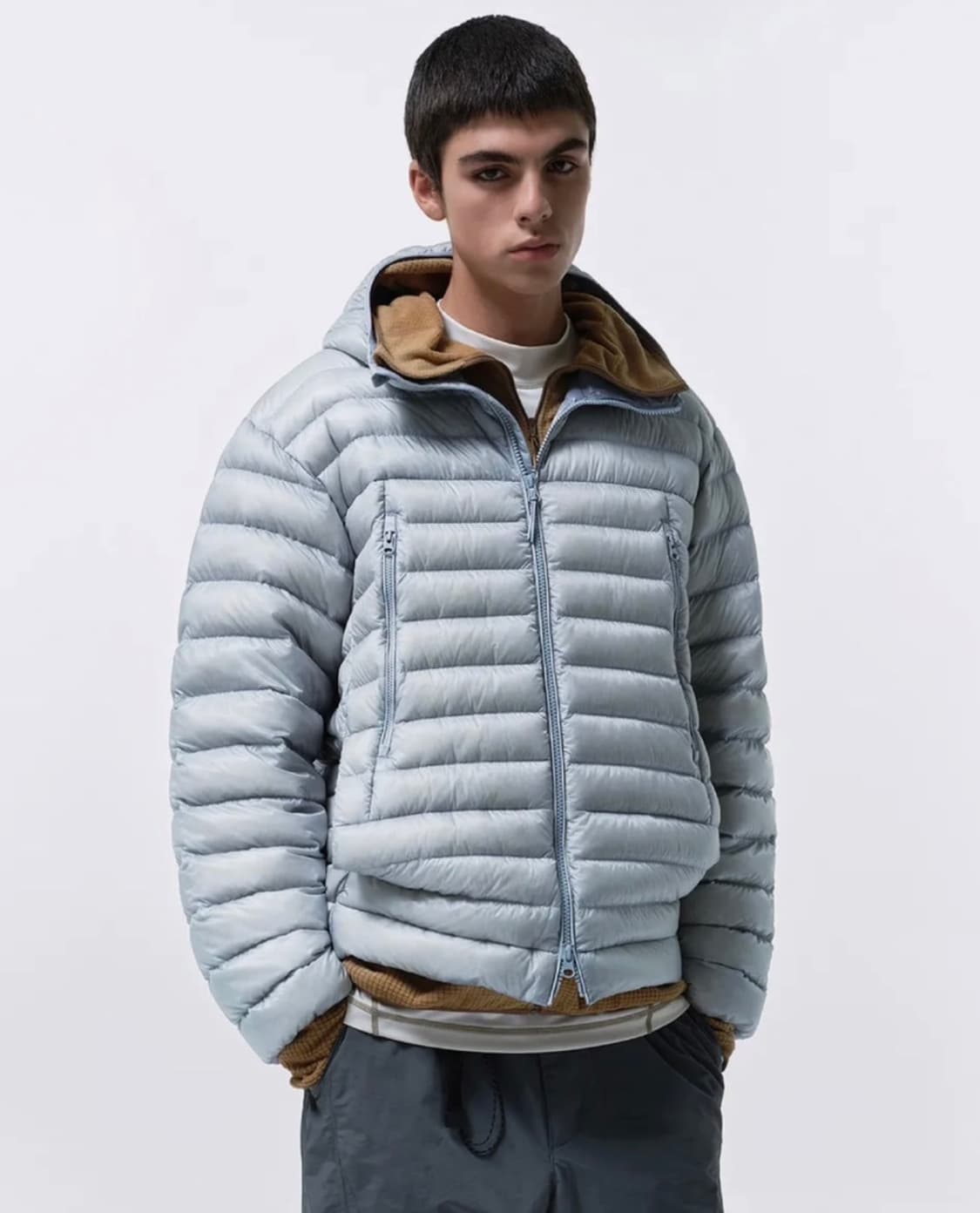 무신사스탠다드 시티 레저 시어 립스탑 후디드 라이트 다운 클라우디 블루 상품이미지4