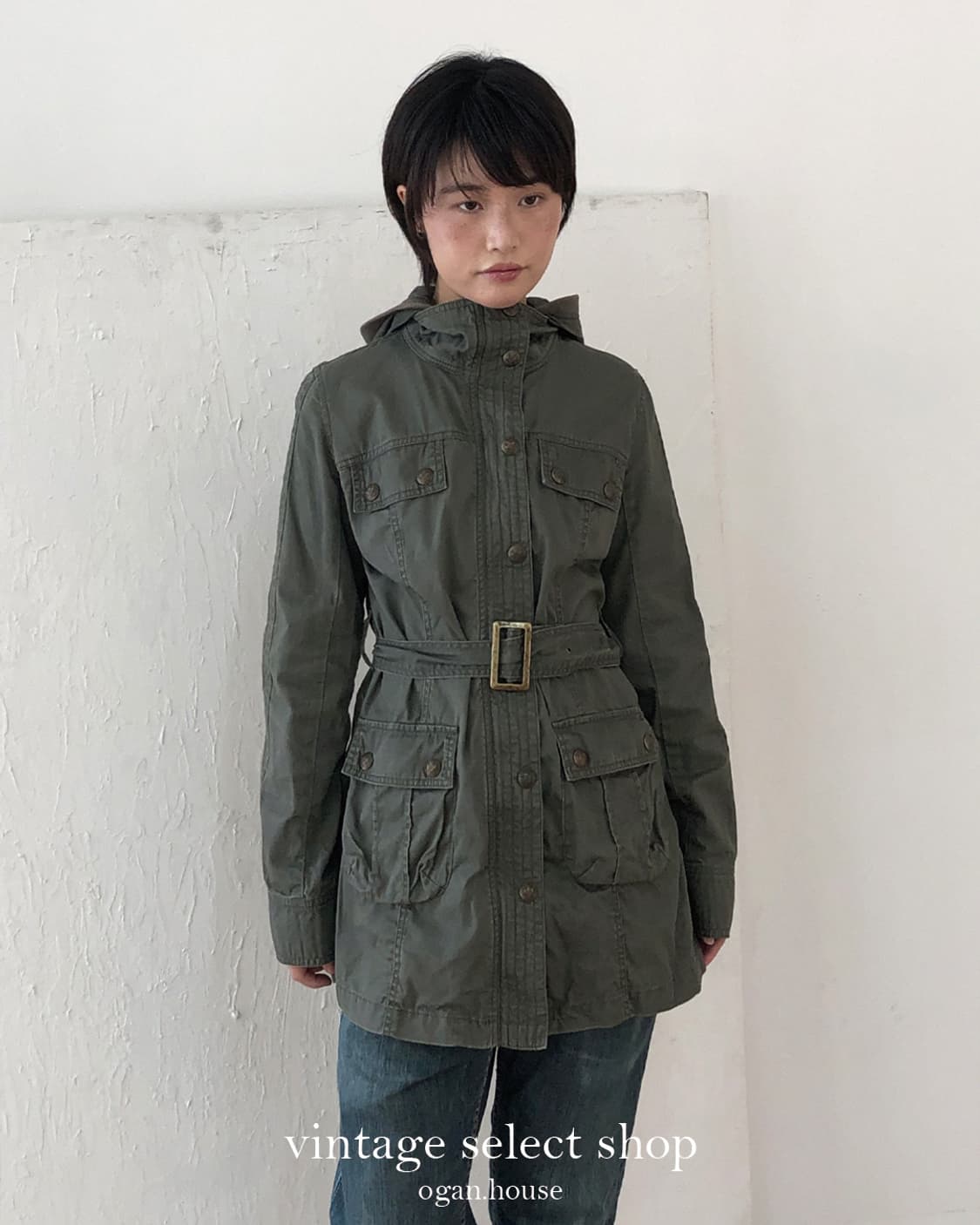 vintage khaki hood safari jacket 상품이미지1