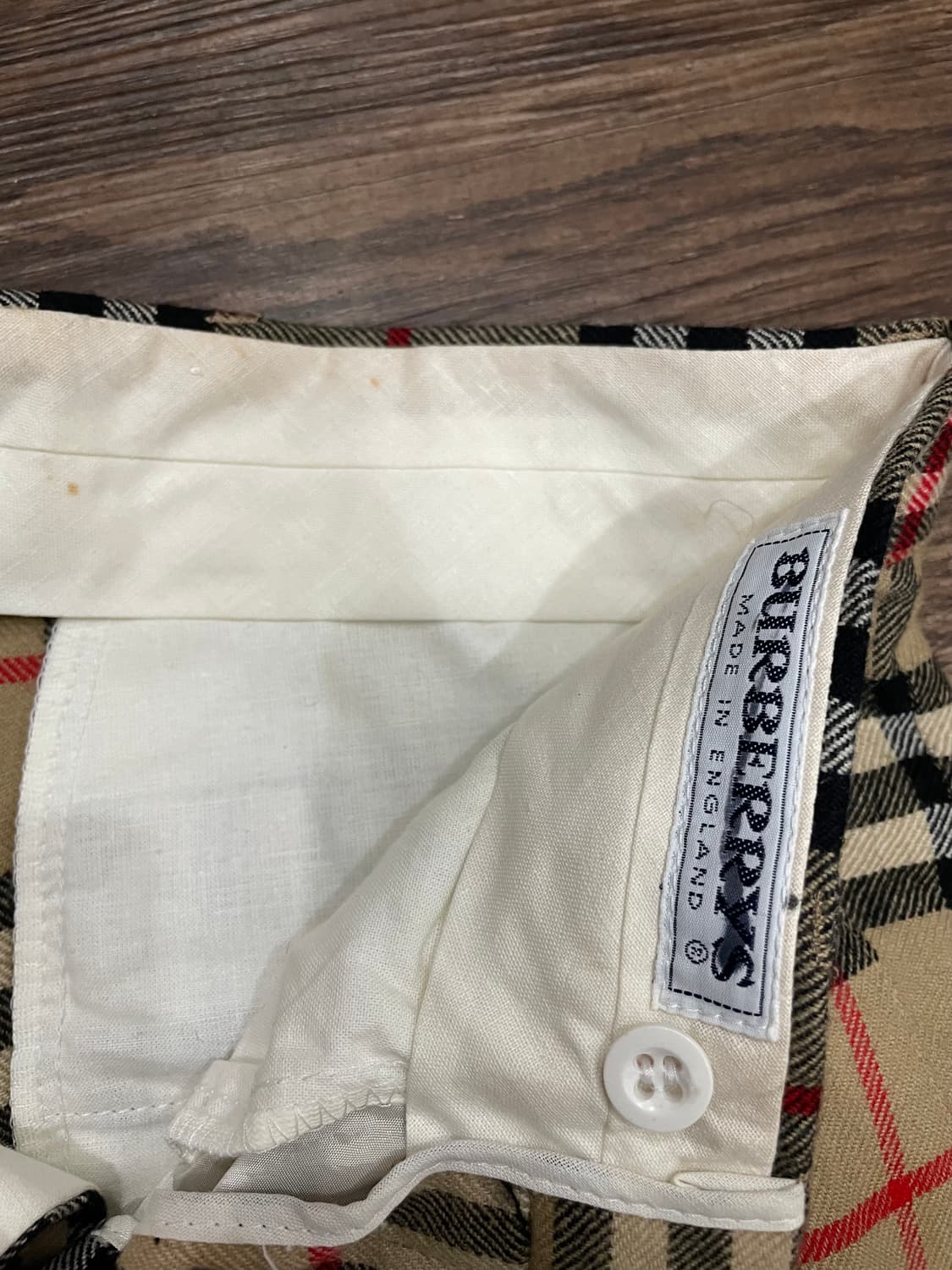 90s 버버리 울 노바체크 팬츠 베이지 30 상품이미지6