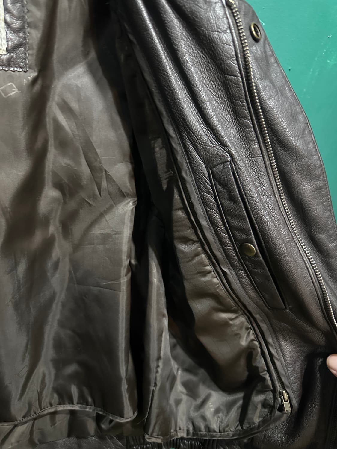 국군 양가죽 A-2자켓 브라운 95-100 상품이미지5