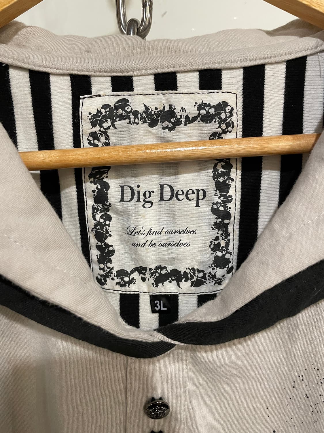 dig deep 디그딥 와이어 카라 스컬 프린팅 티셔츠 펑크 상품이미지9