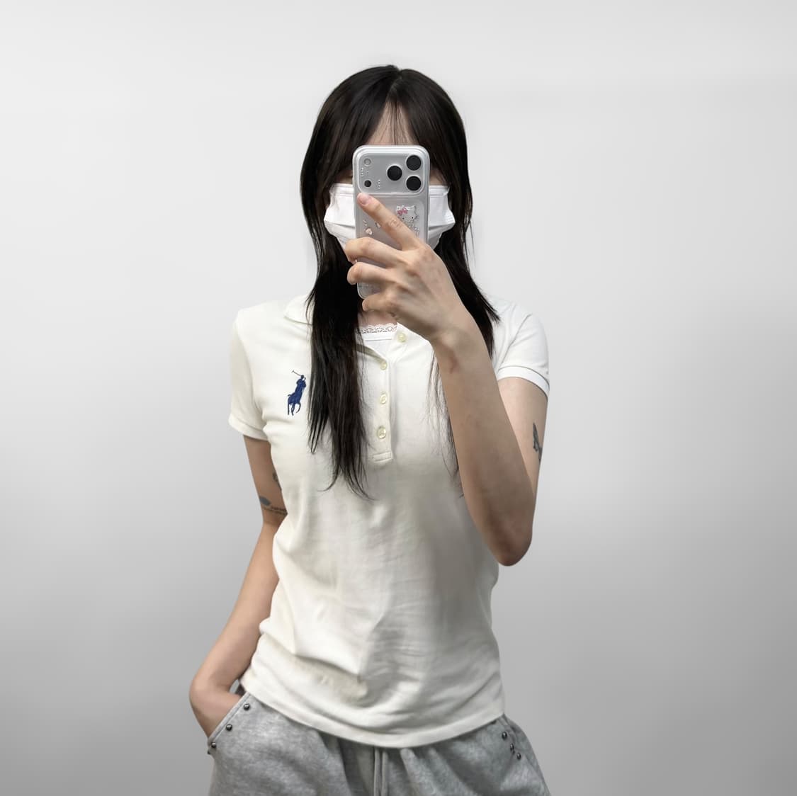 폴로 랄프로렌 빅 포니 자수 카라티 화이트 상품이미지1