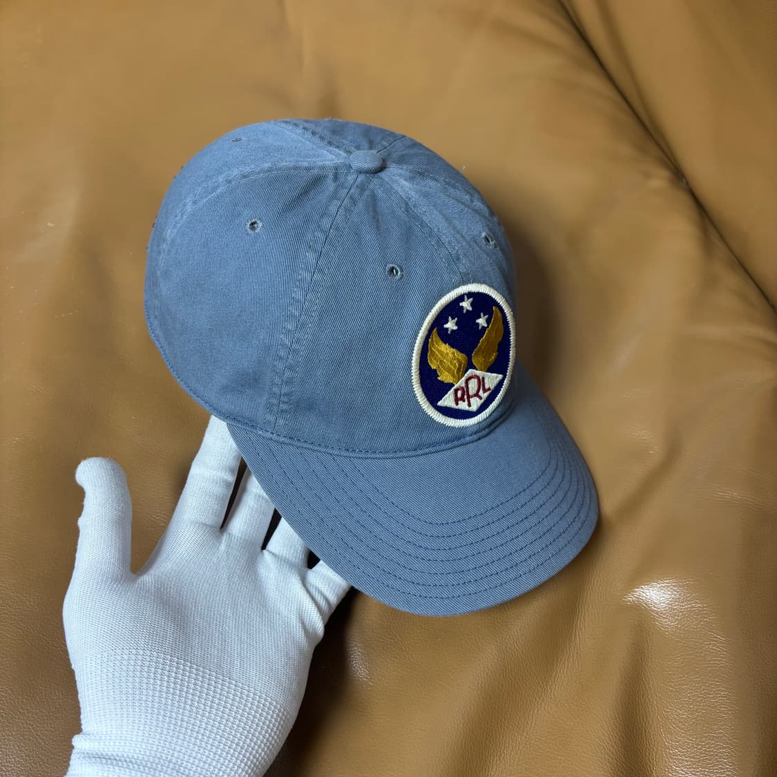 RRL 더블알엘 랄프로렌 폴로 윙로고 6패널 볼캡 모자 미드나잇 블루 상품이미지3