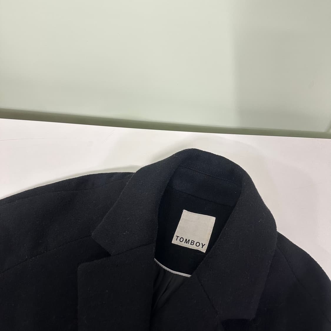 우먼FREE 스튜디오톰보이 블랙 울 더블코트 상품이미지3