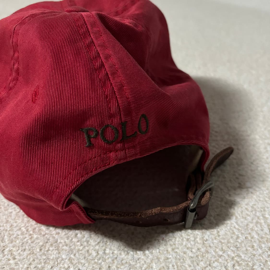빈티지 폴로 랄프로렌 다크레드 스몰로고 볼캡 상품이미지3