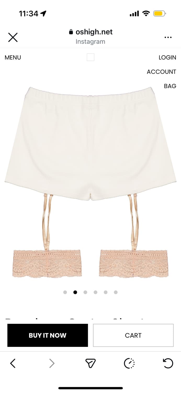 Oshigh Bandage Garter Shorts Cream/Peach 상품이미지4