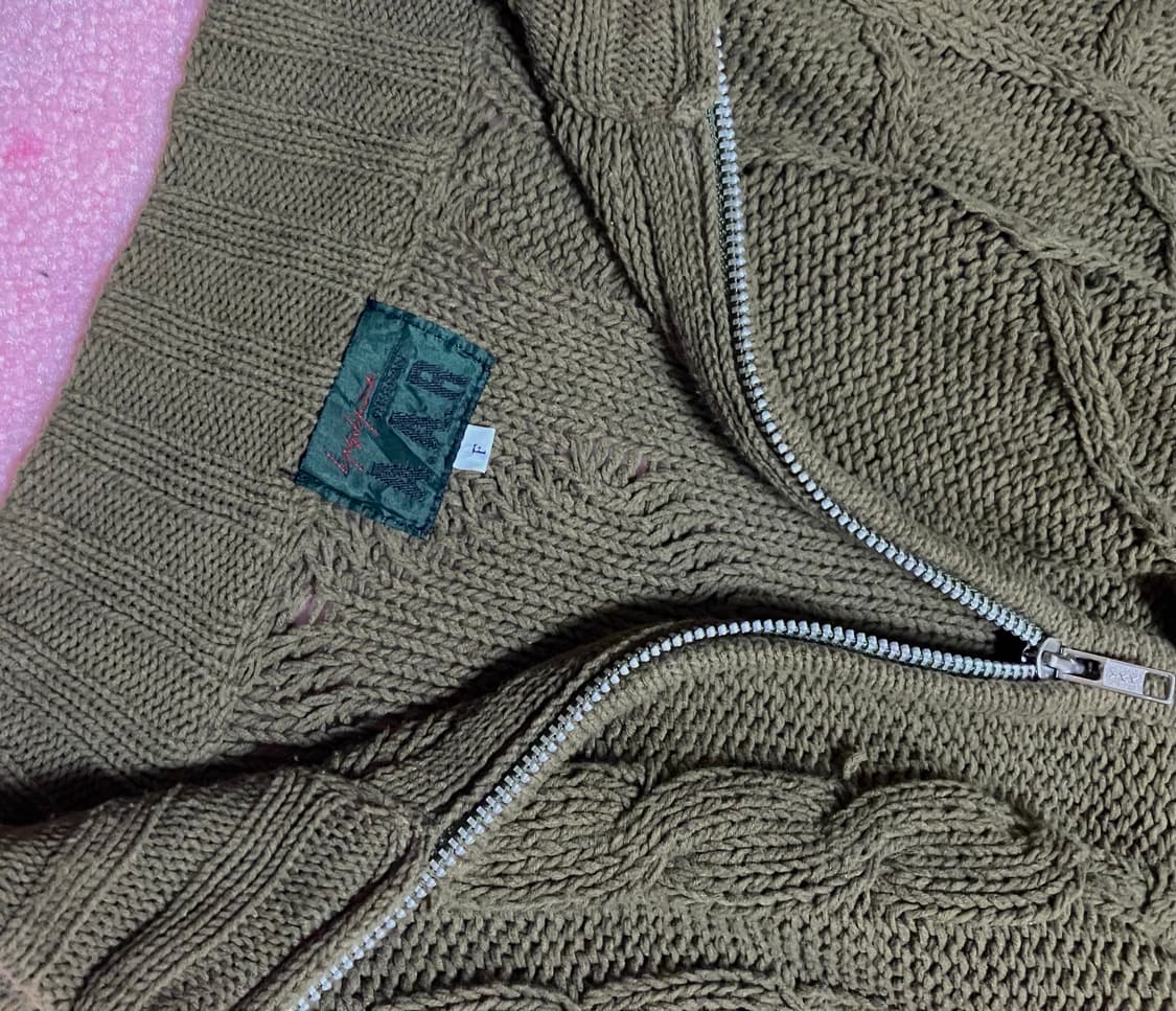 A.A.R unbalance knit zipup  khaki brown  상품이미지3