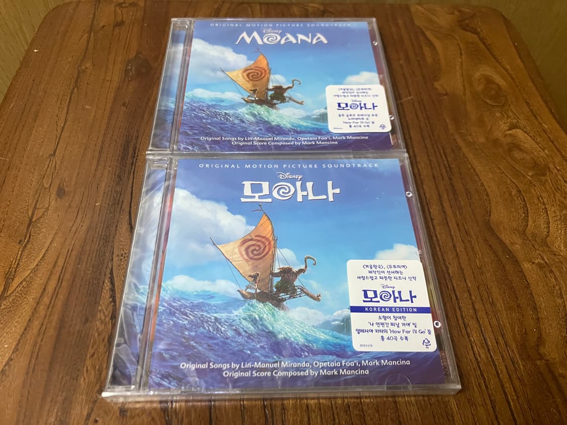 월트 디즈니 애니메이션 영화 모아나 OST 영어+한국어 초판 미개봉 CD 상품이미지1