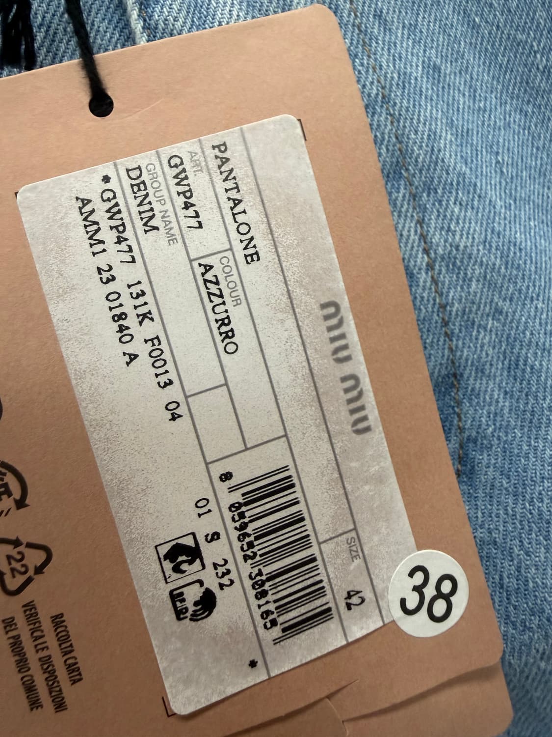 미우미우 로고 데님 쇼츠 팬츠 ( 31 ) 상품이미지7