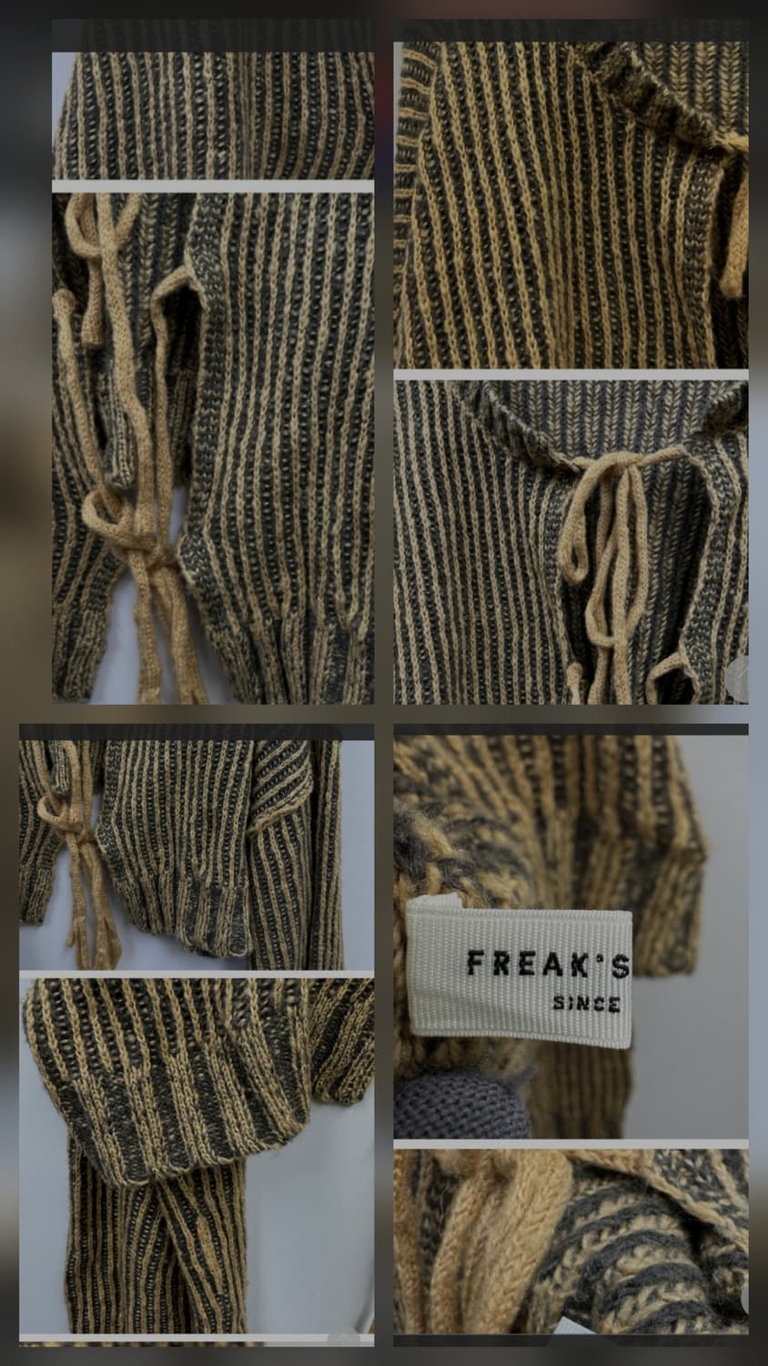 그런지y2k 크롭니트(밝은 노랑카키베이지) 상품이미지3