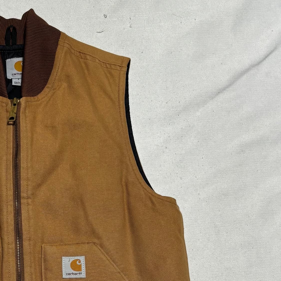 S 칼하트 베이지 워크 조끼 베스트 상품이미지1