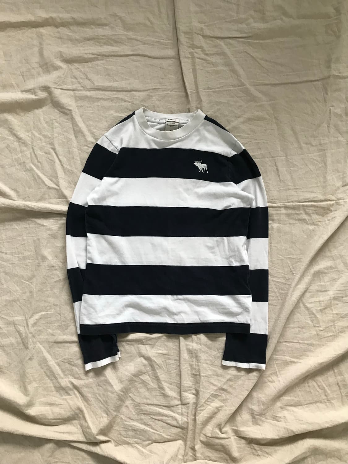 아베크롬비 산양 로고 단가라 긴팔 슬리브티 상품이미지5