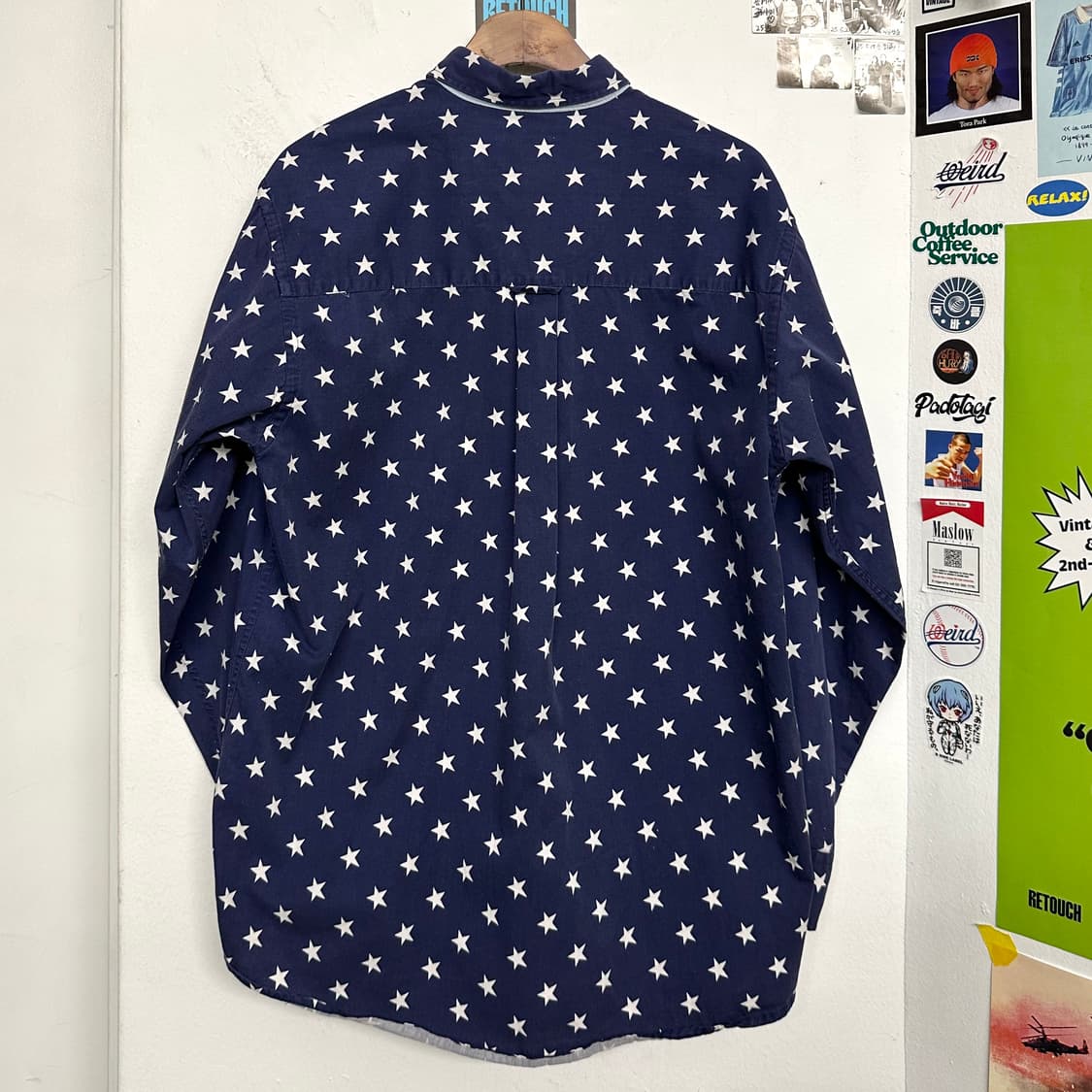 90~00‘s 스타 프린트 코튼 셔츠 상품이미지6