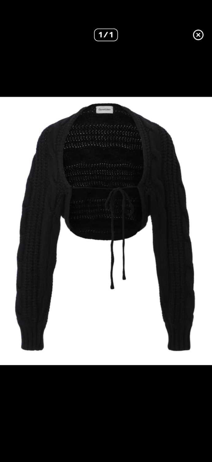 쓰리타임즈 케이블 볼레로 블랙 상품이미지1