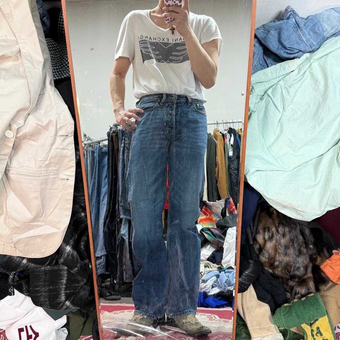 디젤 quratt 세미 플레어 샐비지 데님 팬츠 상품이미지2